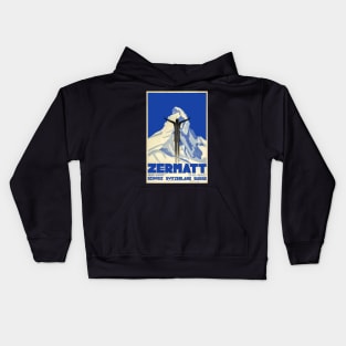 Zermatt, Switzerland,Ski Poster Kids Hoodie